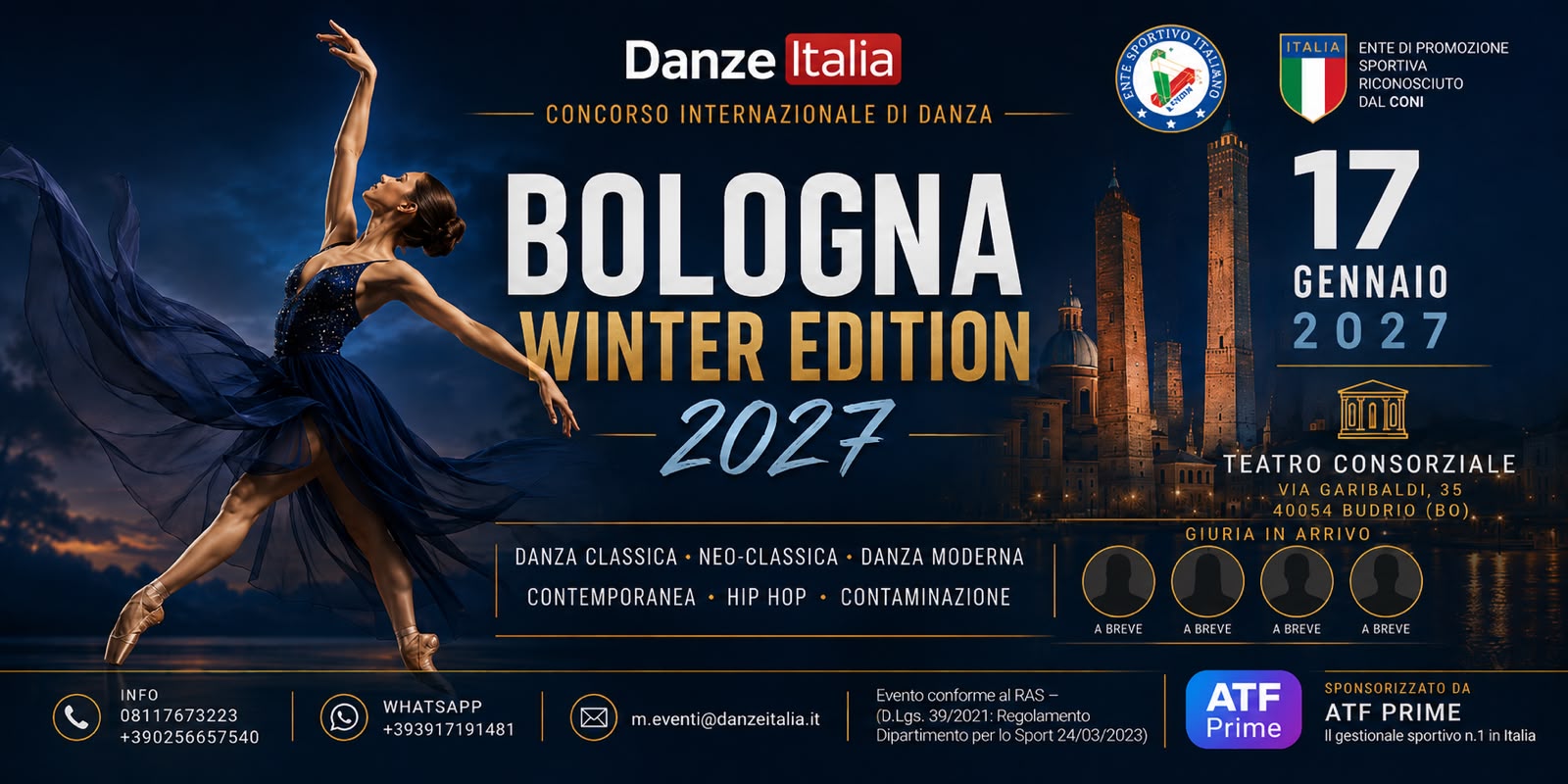 CONCORSO EMILIA ROMAGNA – 17 GENNAIO 2027 TEATRO CONSORZIALE