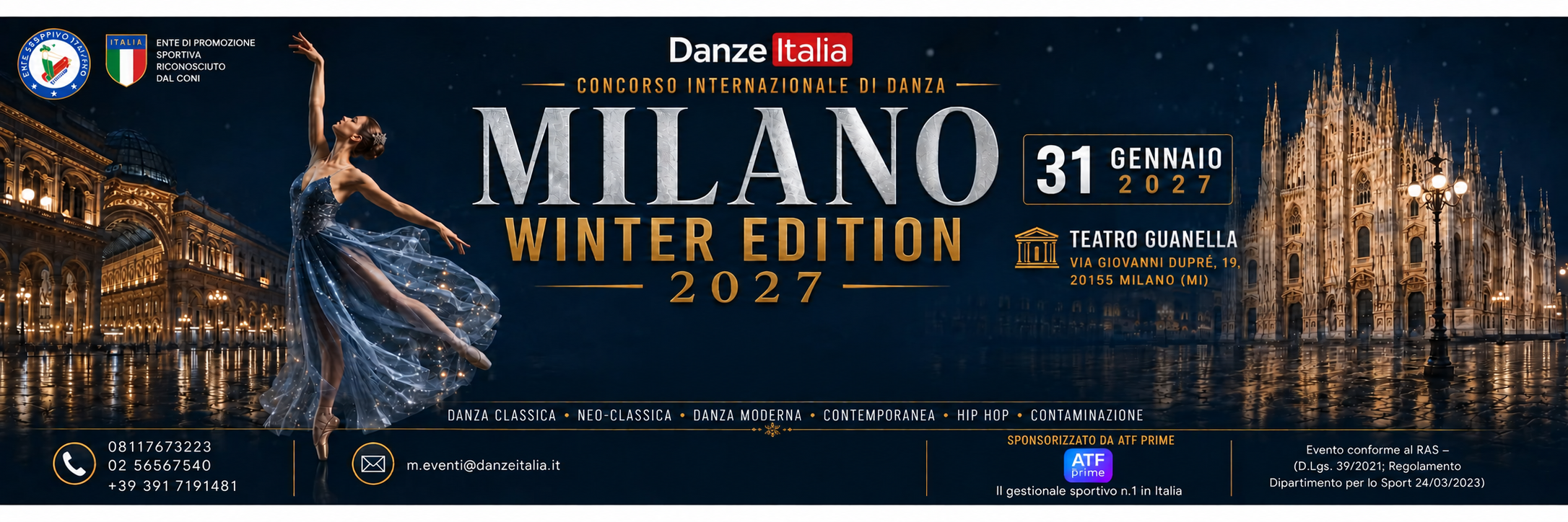 CONCORSO LOMBARDIA – 31 GENNAIO 2027 TEATRO GUANELLA