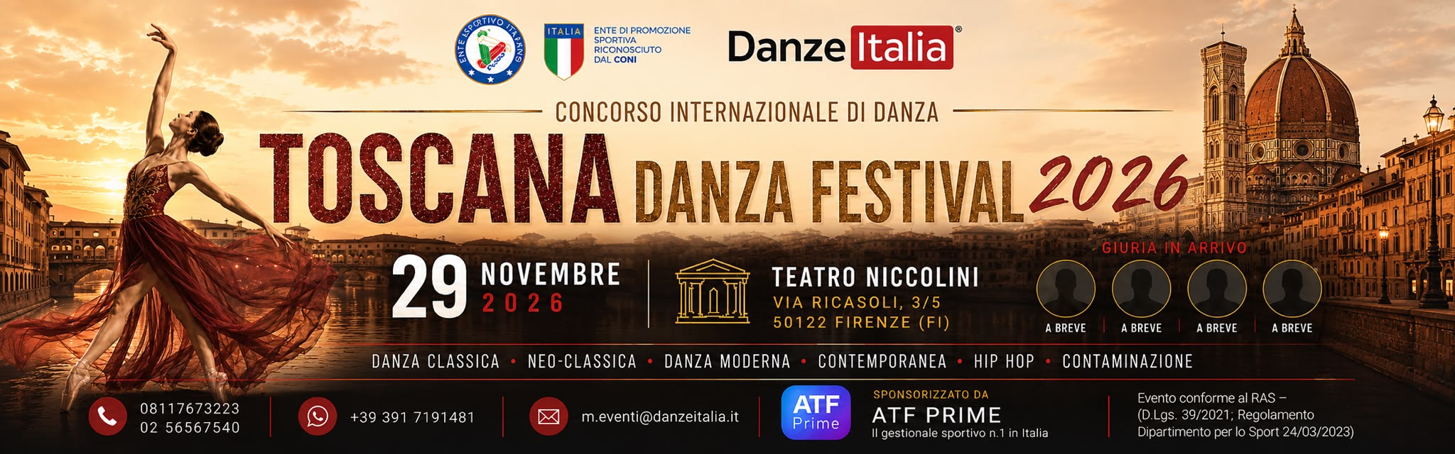 CONCORSO TOSCANA- 29 NOVEMBRE 2026 TEATRO NICCOLINI