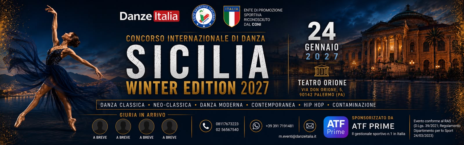 CONCORSO SICILIA – 24 GENNAIO 2027 TEATRO ORIONE