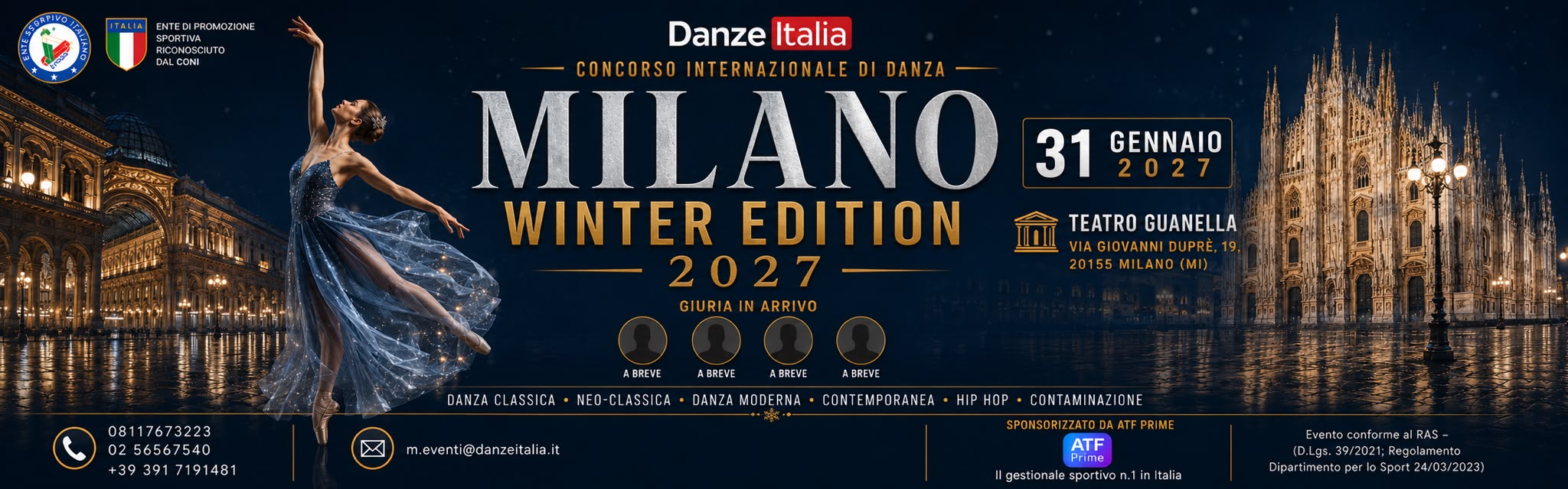 CONCORSO LOMBARDIA – 31 GENNAIO 2027 TEATRO GUANELLA