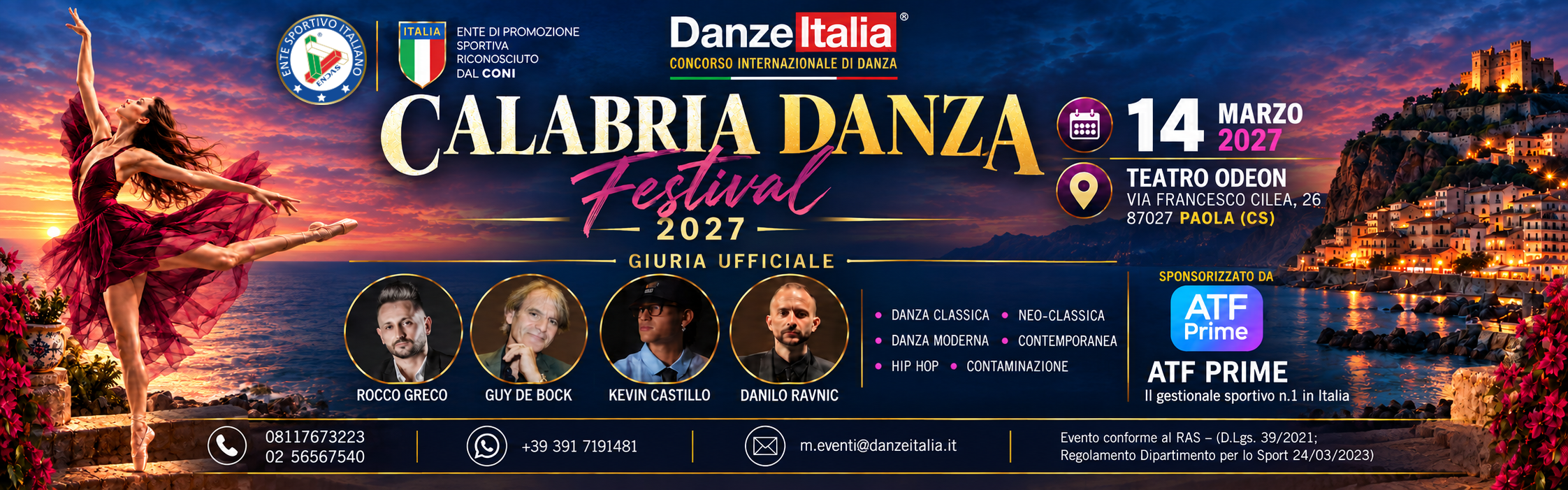 CONCORSO CALABRIA- 14 MARZO 2027 TEATRO ODEON